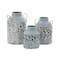 Set of 3 Blue Metal Farmhouse Vase, 9", 11", 13"